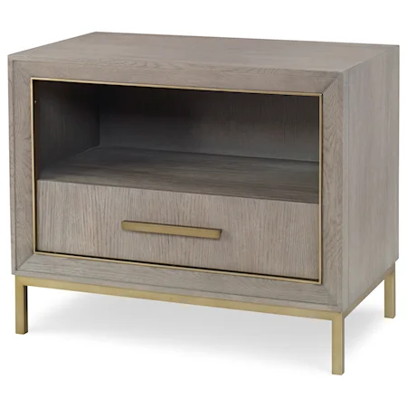 Kendall Contemporary Nightstand with Open Storage